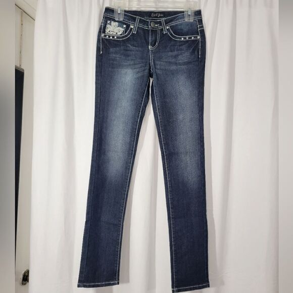 Earl jeans slim Fit Sz 1 Junior Dark Wash Like New - Picture 2 of 14